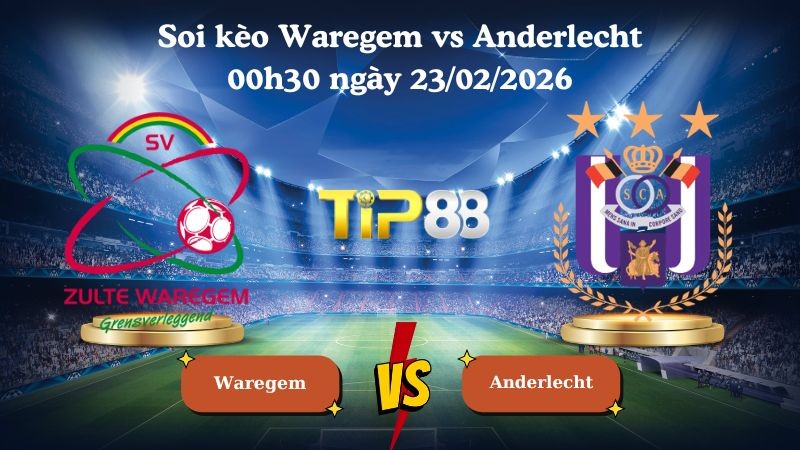 TIP88 Nhận định soi kèo Waregem vs Anderlecht 00h30 ngày 23/02/2026 - VĐQG Bỉ
