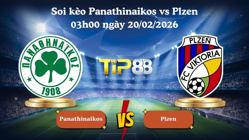 TIP88 Nhận định soi kèo Panathinaikos vs Plzen 03h00 ngày 20/02/2026 - Europa League