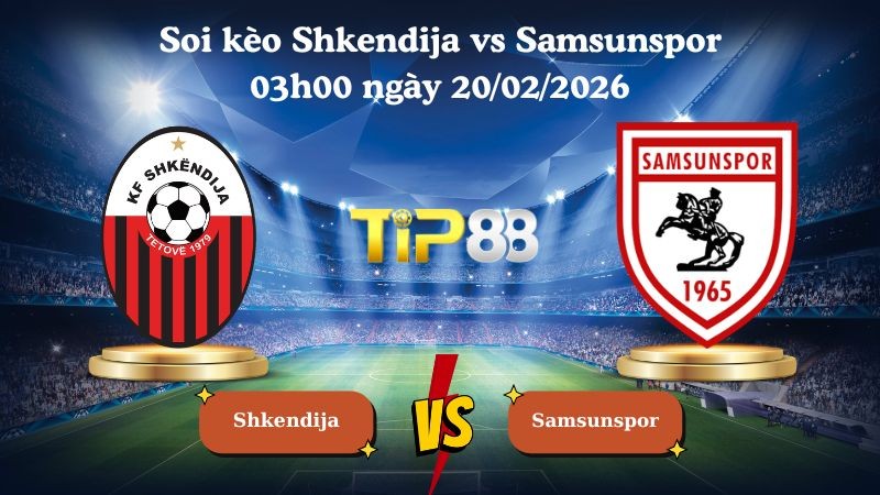 TIP88 Nhận định soi kèo Shkendija vs Samsunspor 03h00 ngày 20/02/2026 - Conference League
